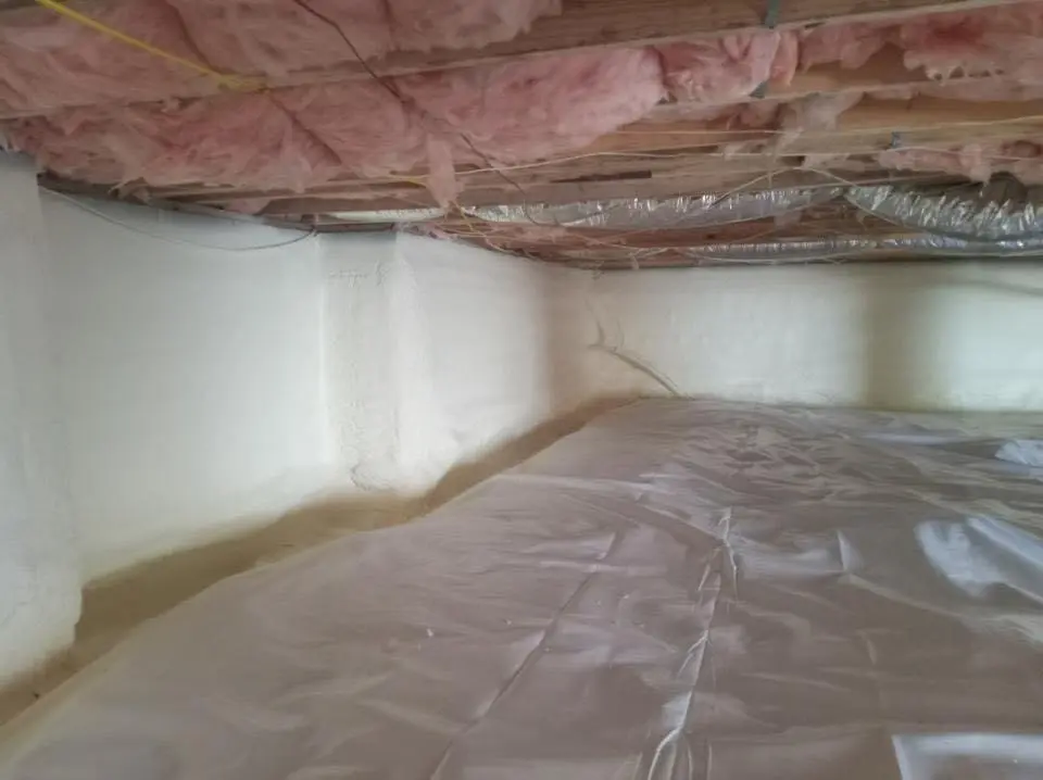 Crawl space encapsulation with closed-cell spray foam for Attic Insulation in Lake Wylie